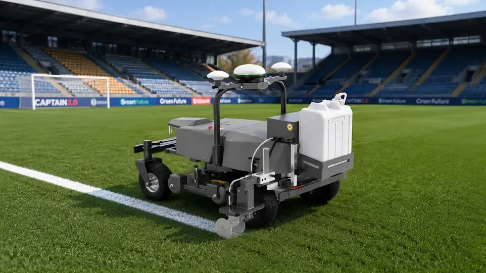 Rough Ranger marking lines on a football pitch