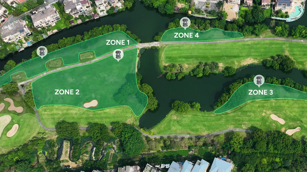 Multi-zone management map with four zones