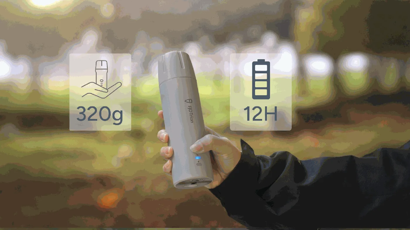V4E Pro in one hand with 320 g and 12 h graphics