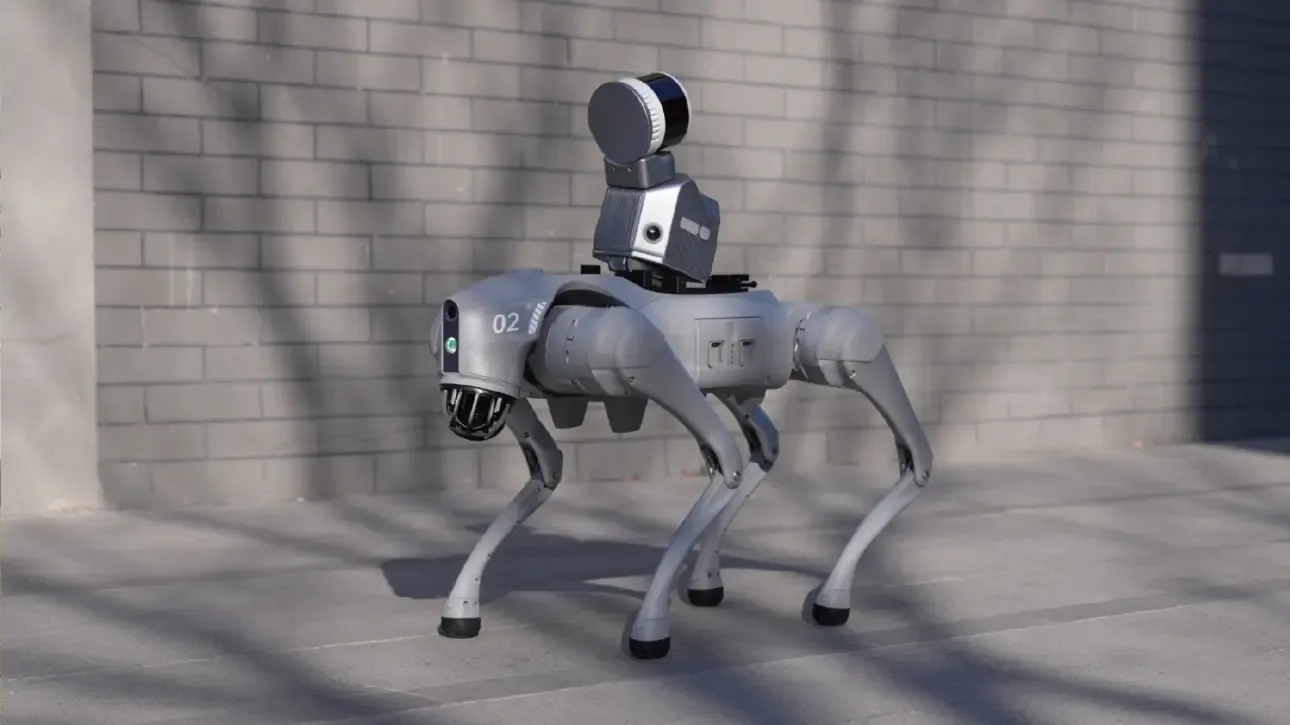 S2 mounted on a robot dog