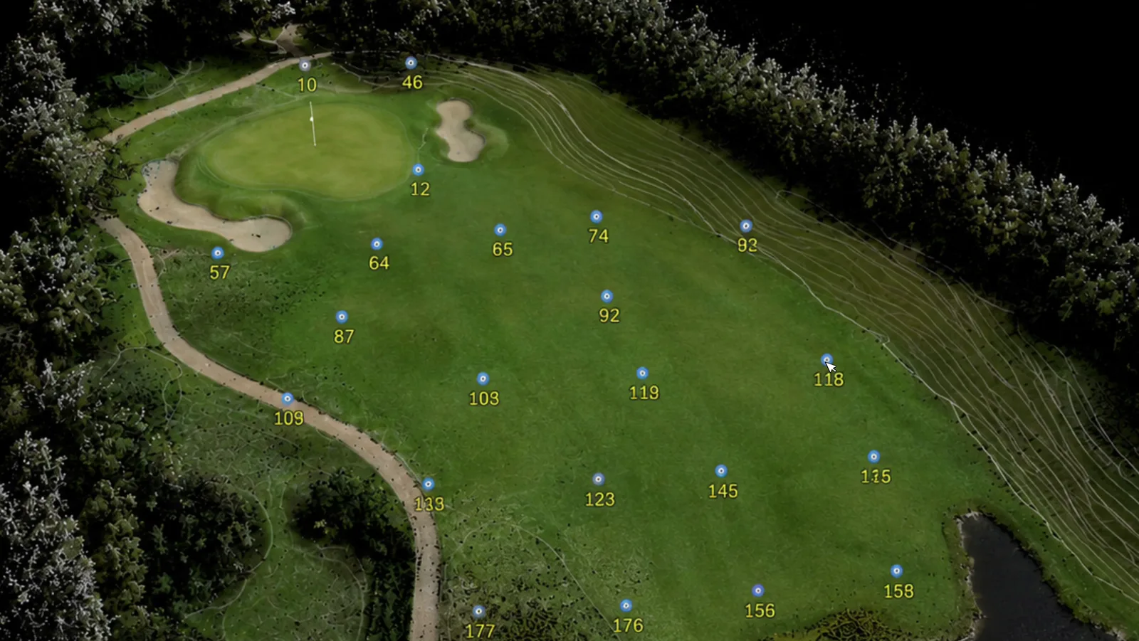 Sprinkler and asset map with numbered points