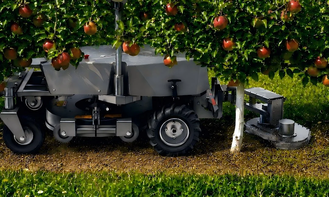 FJD XBot mejar gras under fruktrader med applen
