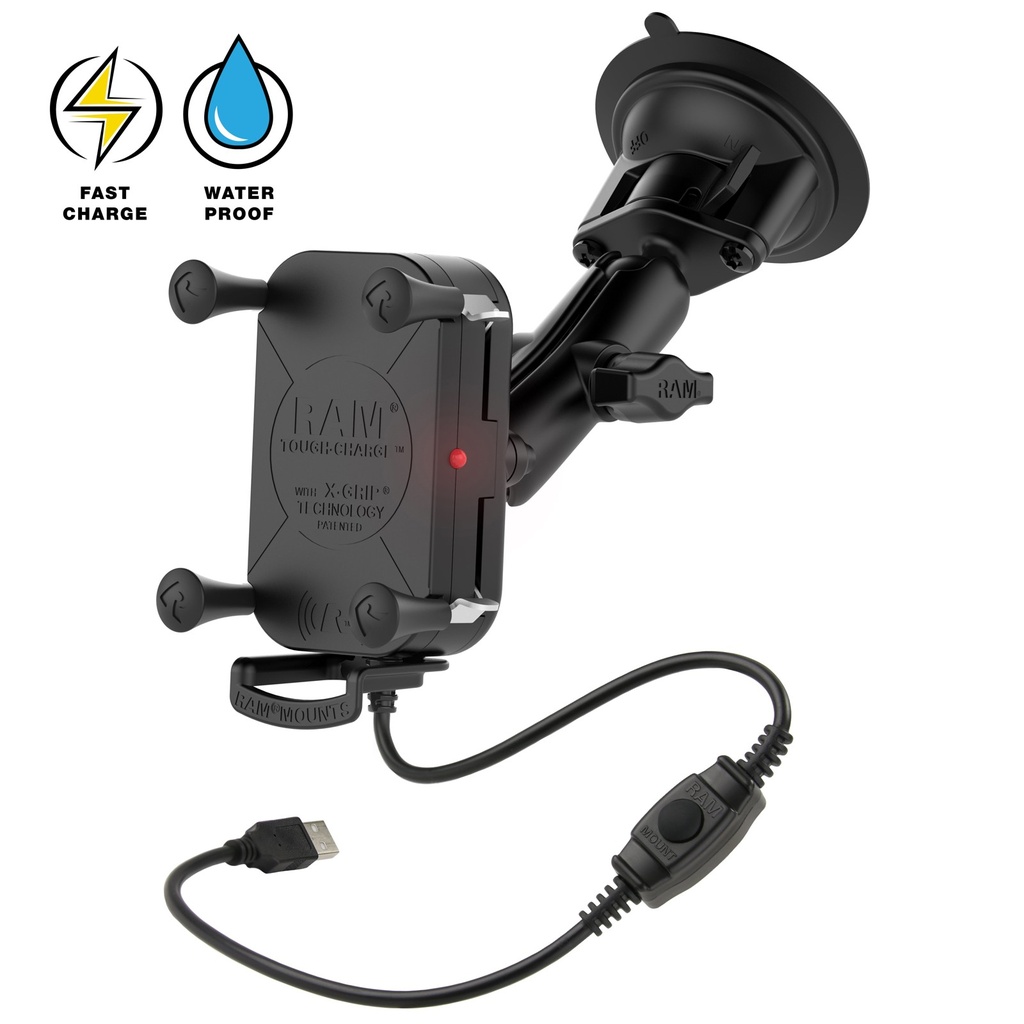 [RAM-B-166-UN12W] RAM Tough-Charge 15W Wireless Charging Suction Cup Mount